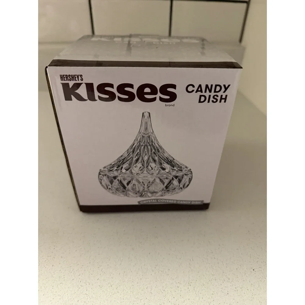 Hershey's Kisses Clear Crystal Covered Candy Dish by Godinger New in Box 5x5